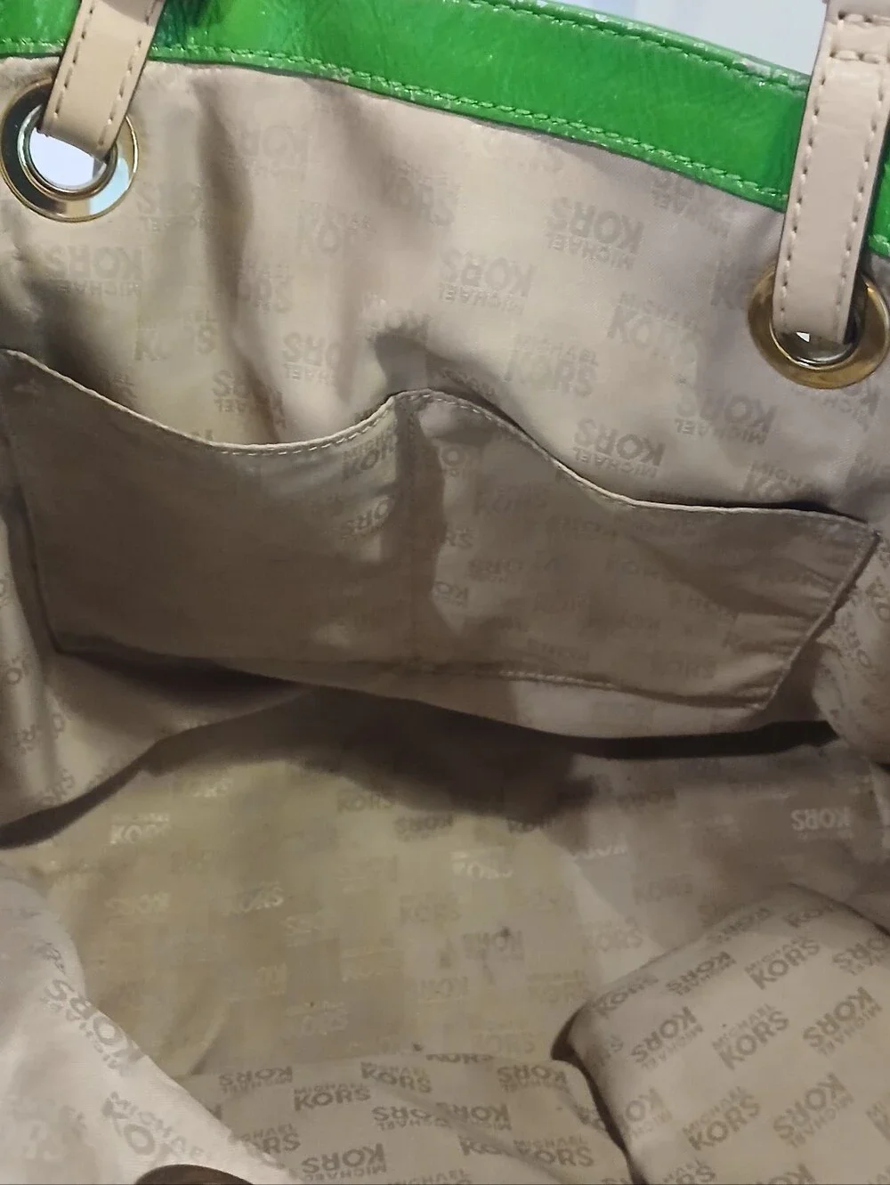 Michael Korrs Palm Green Jet Set Grab Bag Tote 17